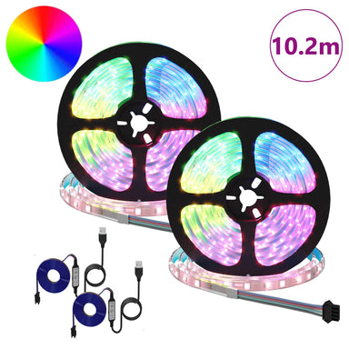 LED-strip 2 st Zwart en transparant Koper en kunststof