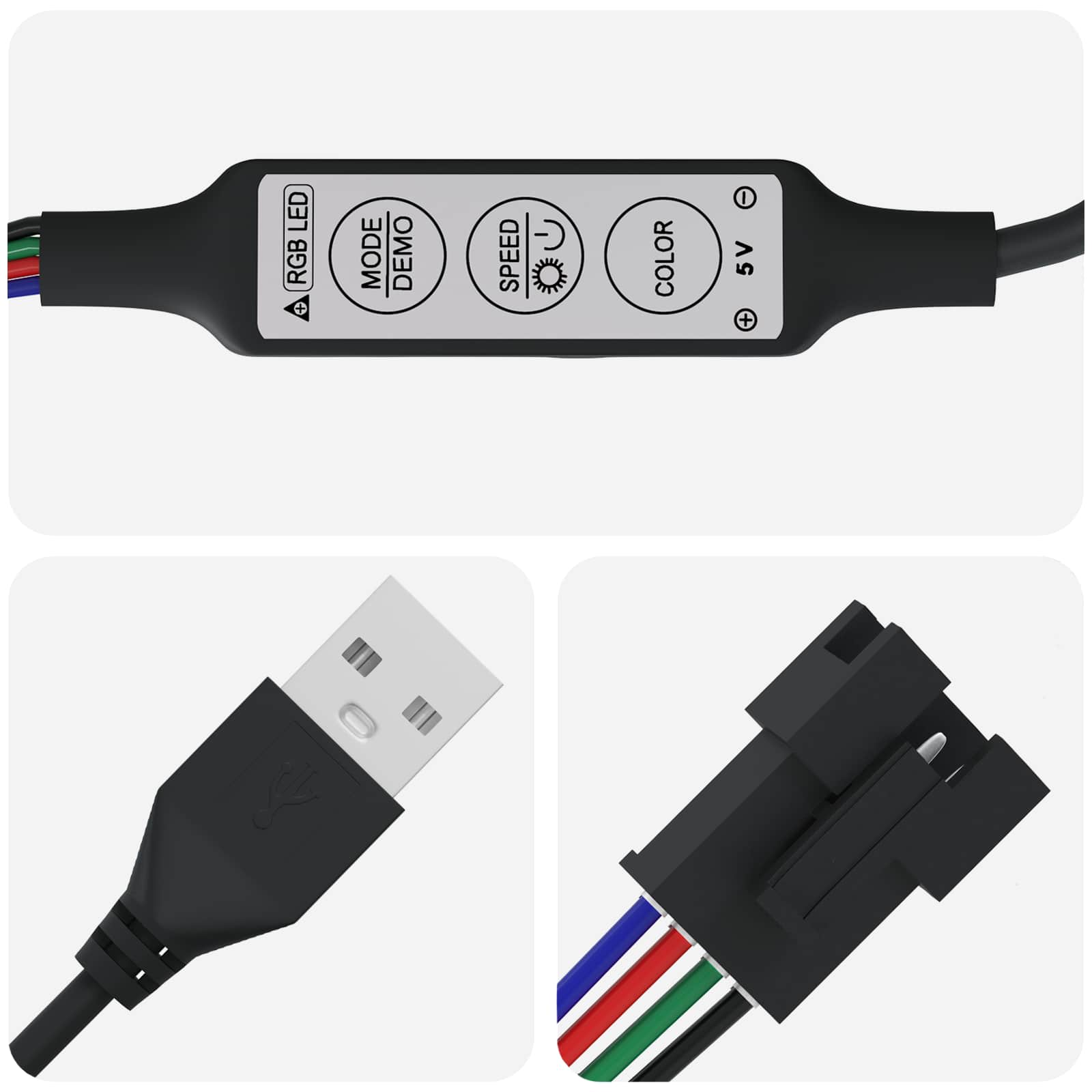 LED-strip 12 st Zwart en transparant Koper en kunststof