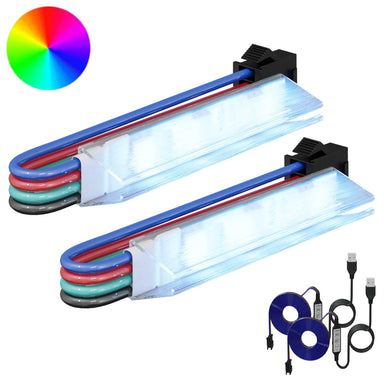 LED-strip 2 st Zwart en Wit Koper en kunststof