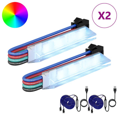 LED-strip 2 st Zwart en Multikleur Koper en kunststof