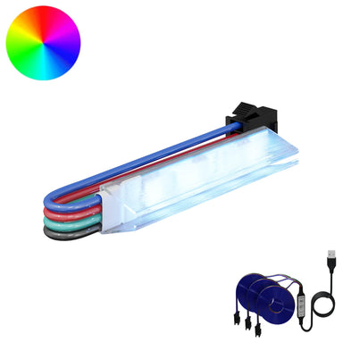 LED-strip 2 st Zwart en Multikleur Koper en kunststof