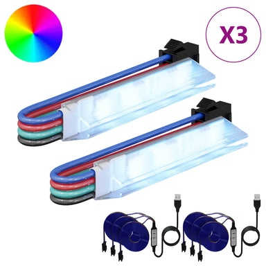 LED-strip 2 st Zwart en Multikleur Koper en kunststof