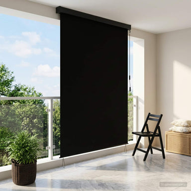 Rolgordijn Zwart 60 x 250 cm Stof en Aluminium