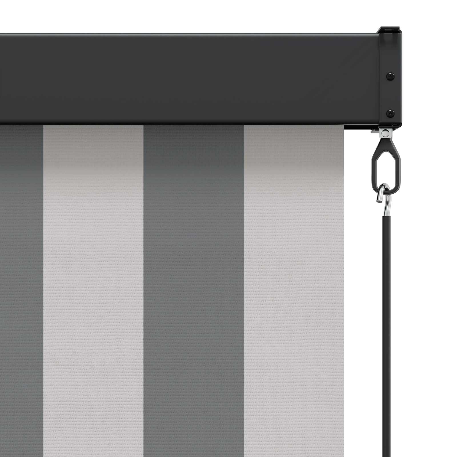 Rolgordijn Antraciet en Wit 60 x 250 cm Stof en Aluminium