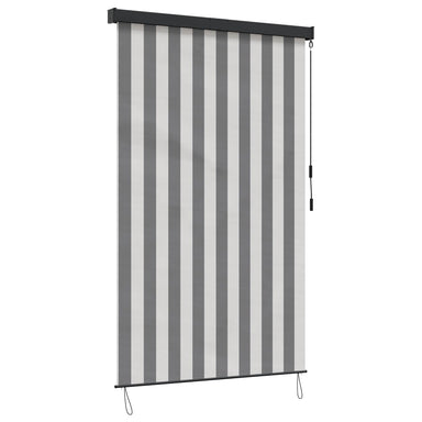 Rolgordijn Antraciet en Wit 60 x 250 cm Stof en Aluminium