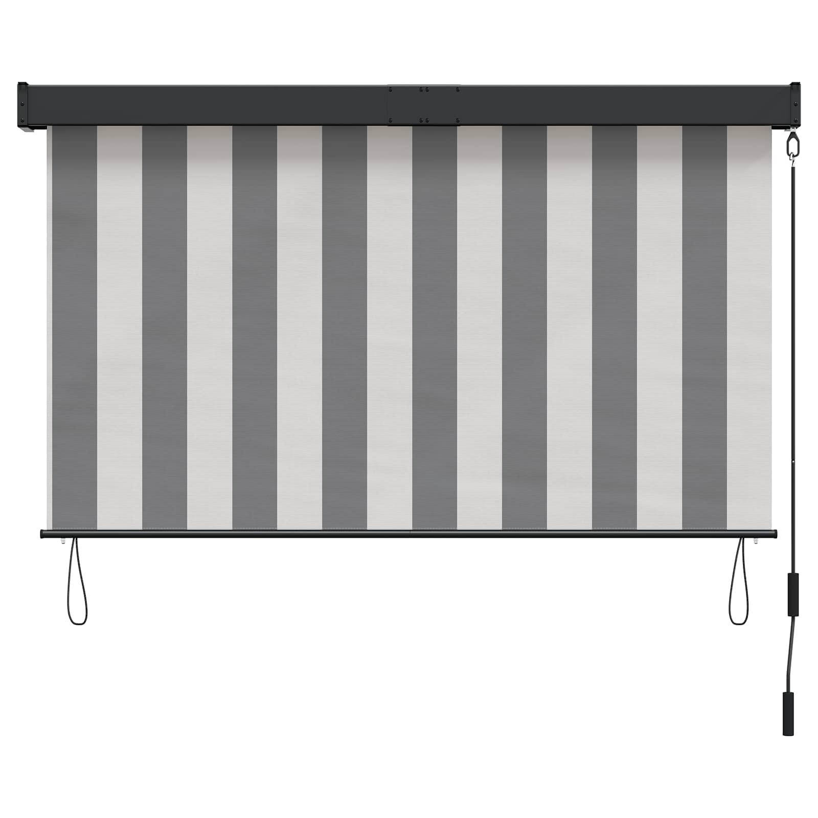 Rolgordijn Antraciet en Wit 80 x 250 cm Stof en Aluminium