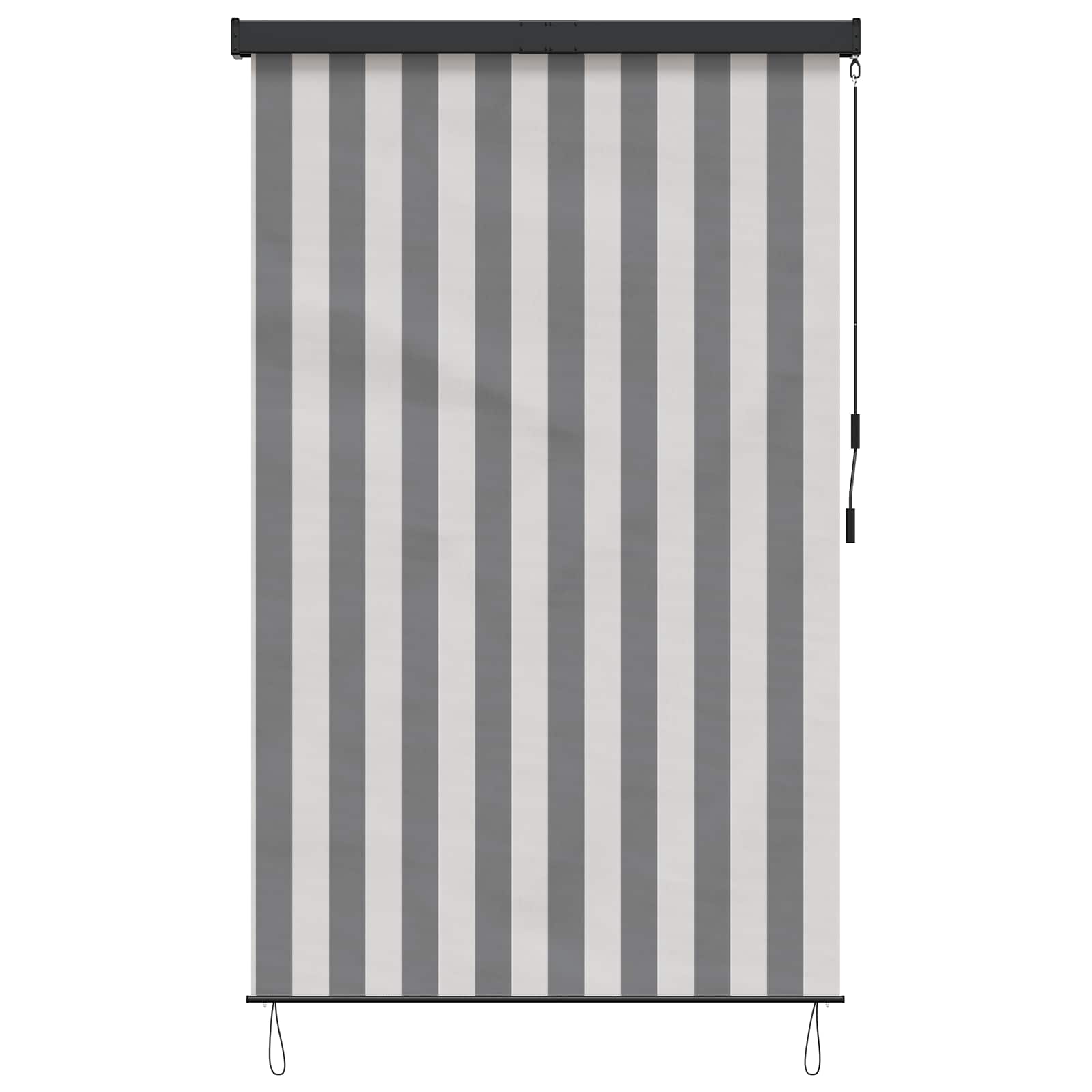 Rolgordijn Antraciet en Wit 80 x 250 cm Stof en Aluminium