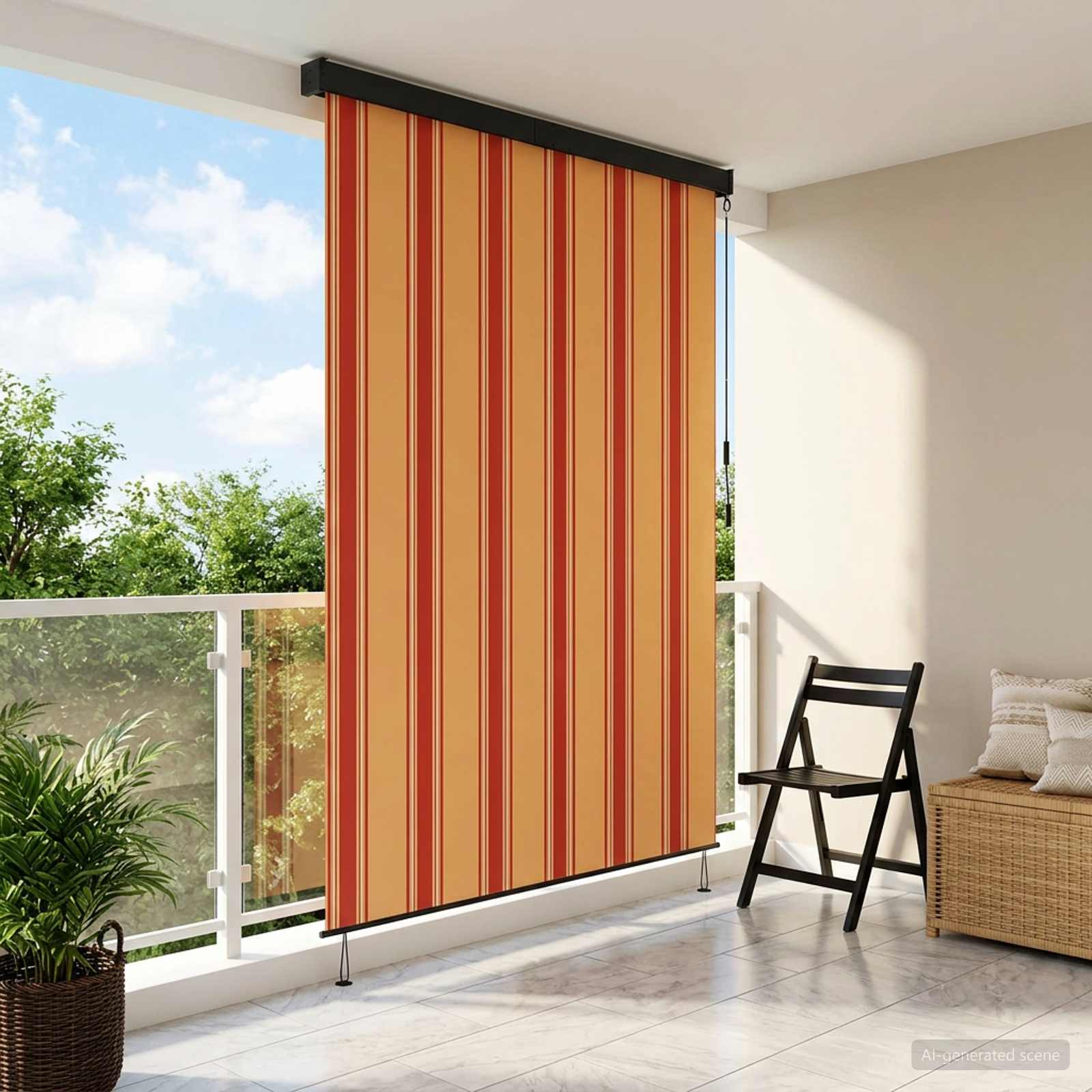 Rolgordijn Multikleur 80 x 250 cm Stof en Aluminium
