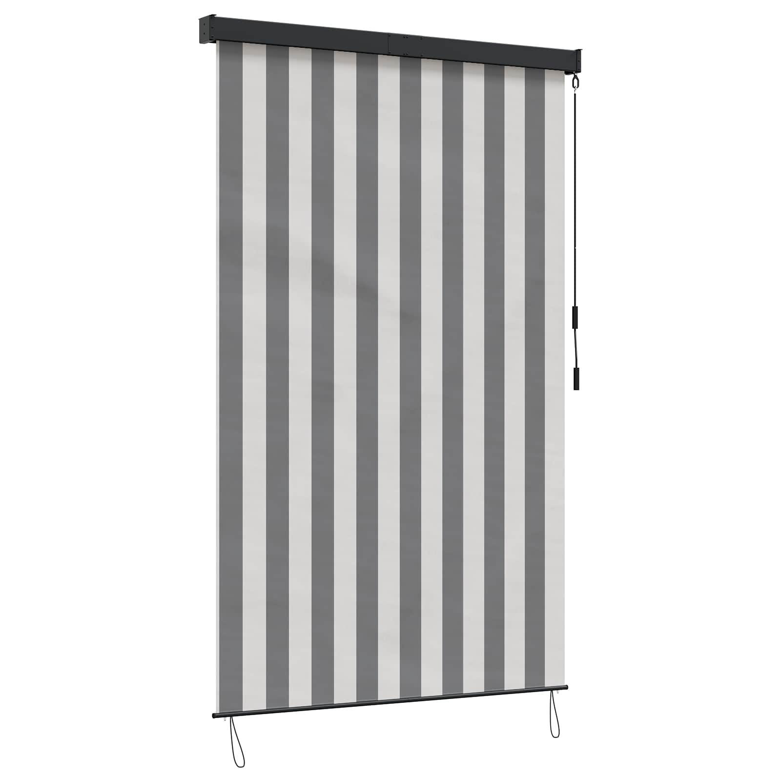 Rolgordijn Antraciet en Wit 100 x 250 cm Stof en Aluminium