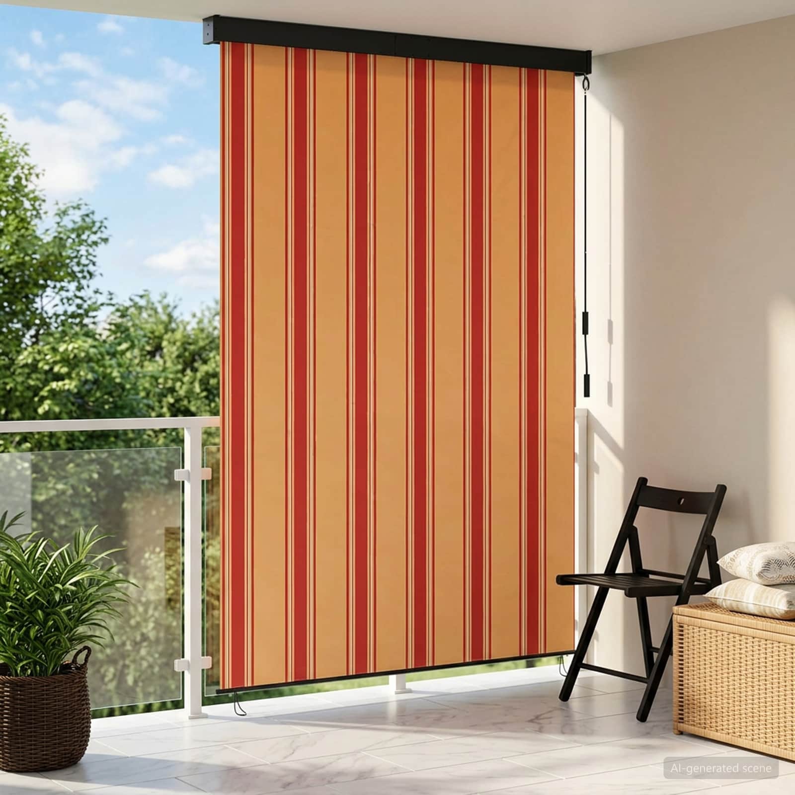 Rolgordijn Multikleur 100 x 250 cm Stof en Aluminium