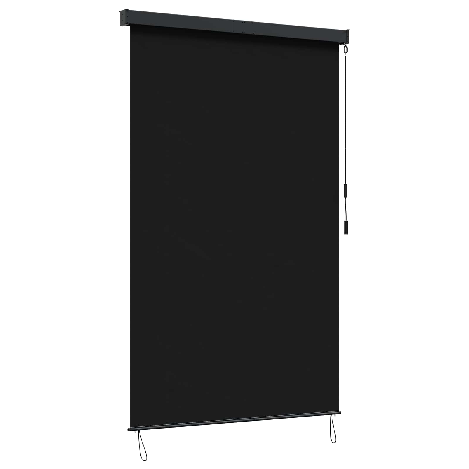 Rolgordijn Zwart 160 x 250 cm Stof en Aluminium