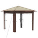 Gazebo zonder Zijwand 2,6 x 2,6 m Crème en bruin