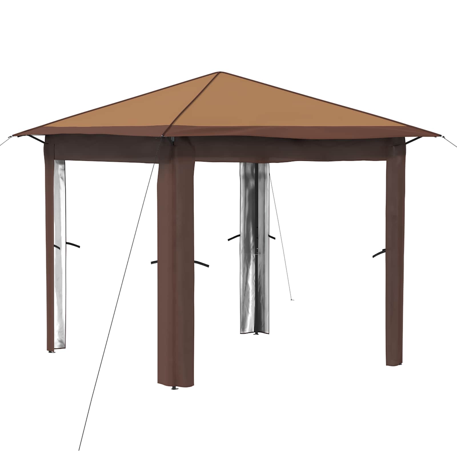 Gazebo zonder Zijwand 2,6 x 2,6 m Beige en Bruin