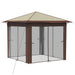 Gazebo met 4 Zijwanden 2,6 x 2,6 m Crème en bruin