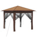 Gazebo met 4 Zijwanden 2,6 x 2,6 m Beige en Bruin