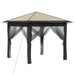 Gazebo met 4 Zijwanden 2,6 x 2,6 m Crème en Antraciet