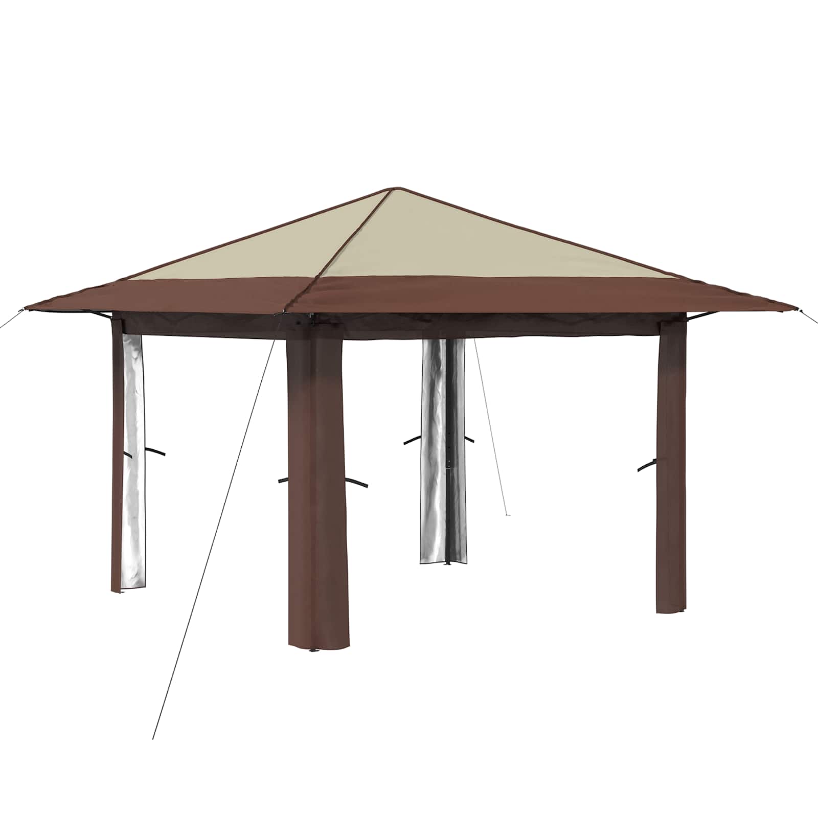 Gazebo zonder Zijwand Crème en bruin
