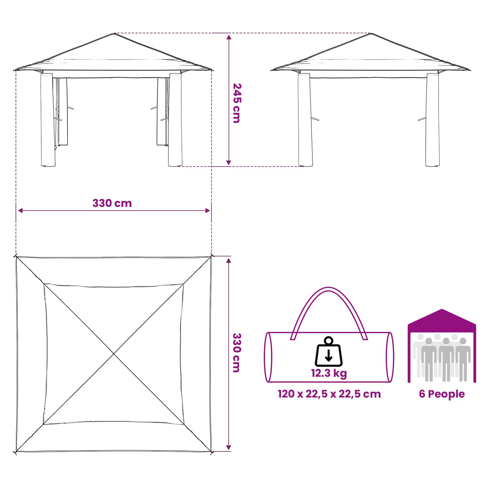 Gazebo zonder Zijwand Beige en Bruin