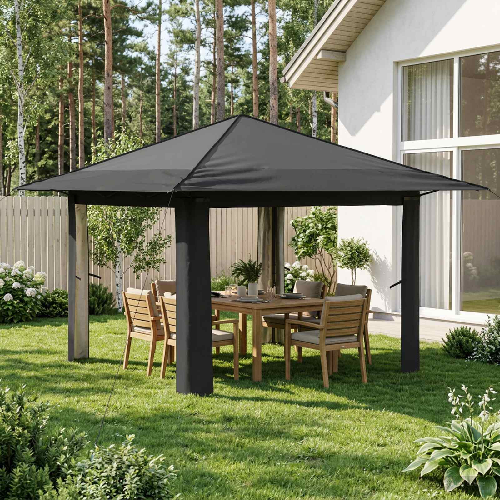 Gazebo zonder Zijwand Lichtgrijs en antracietkleurig