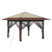 Gazebo met 4 Zijwanden 3,3 x 3,3 m Crème en bruin
