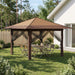 Gazebo met 4 Zijwanden 3,3 x 3,3 m Beige en Bruin