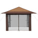 Gazebo met 4 Zijwanden 3,3 x 3,3 m Beige en Bruin