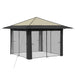 Gazebo met 4 Zijwanden 3,3 x 3,3 m Crème en Antraciet