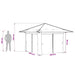 Gazebo met 4 Zijwanden 3,3 x 3,3 m Crème en Antraciet