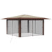 Paviljoen met 4 Zijwanden 4 x 4 m Crème en bruin