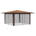 Paviljoen met 4 Zijwanden 4 x 4 m Beige en Bruin