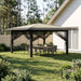 Paviljoen met 4 Zijwanden 4 x 4 m Crème en Antraciet