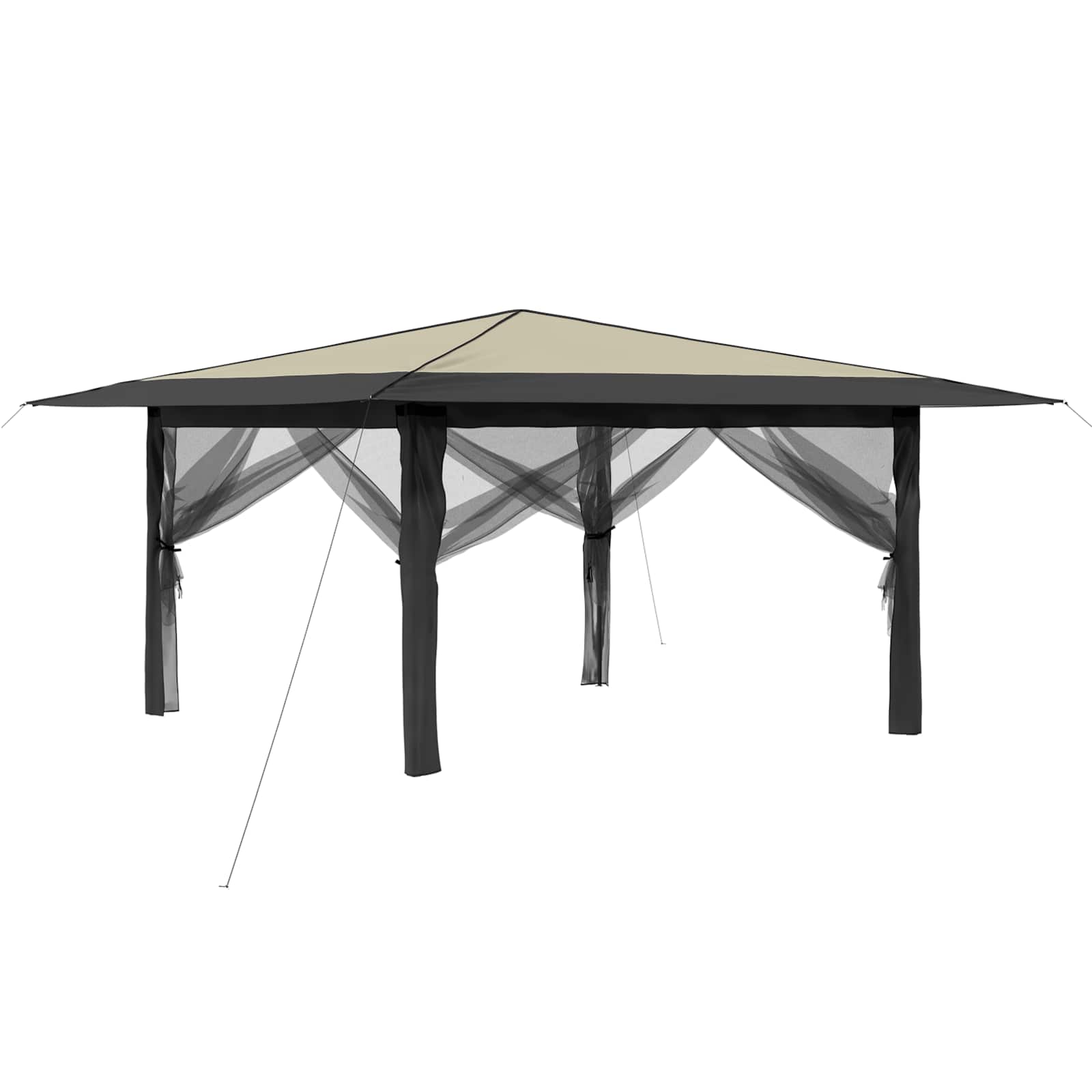 Paviljoen met 4 Zijwanden 4 x 4 m Crème en Antraciet