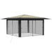 Paviljoen met 4 Zijwanden 4 x 4 m Crème en Antraciet