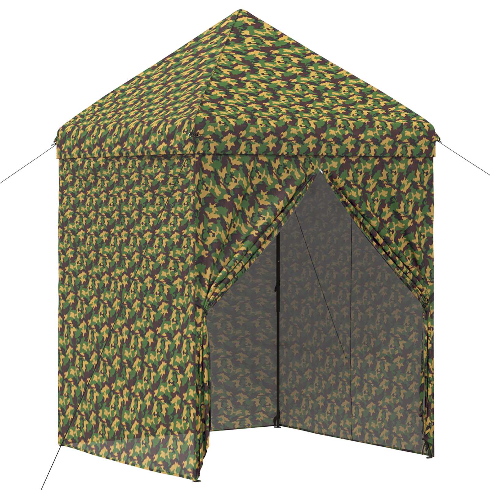 Tent met 4 Zijwanden 2 x 2 m Leger Camouflage