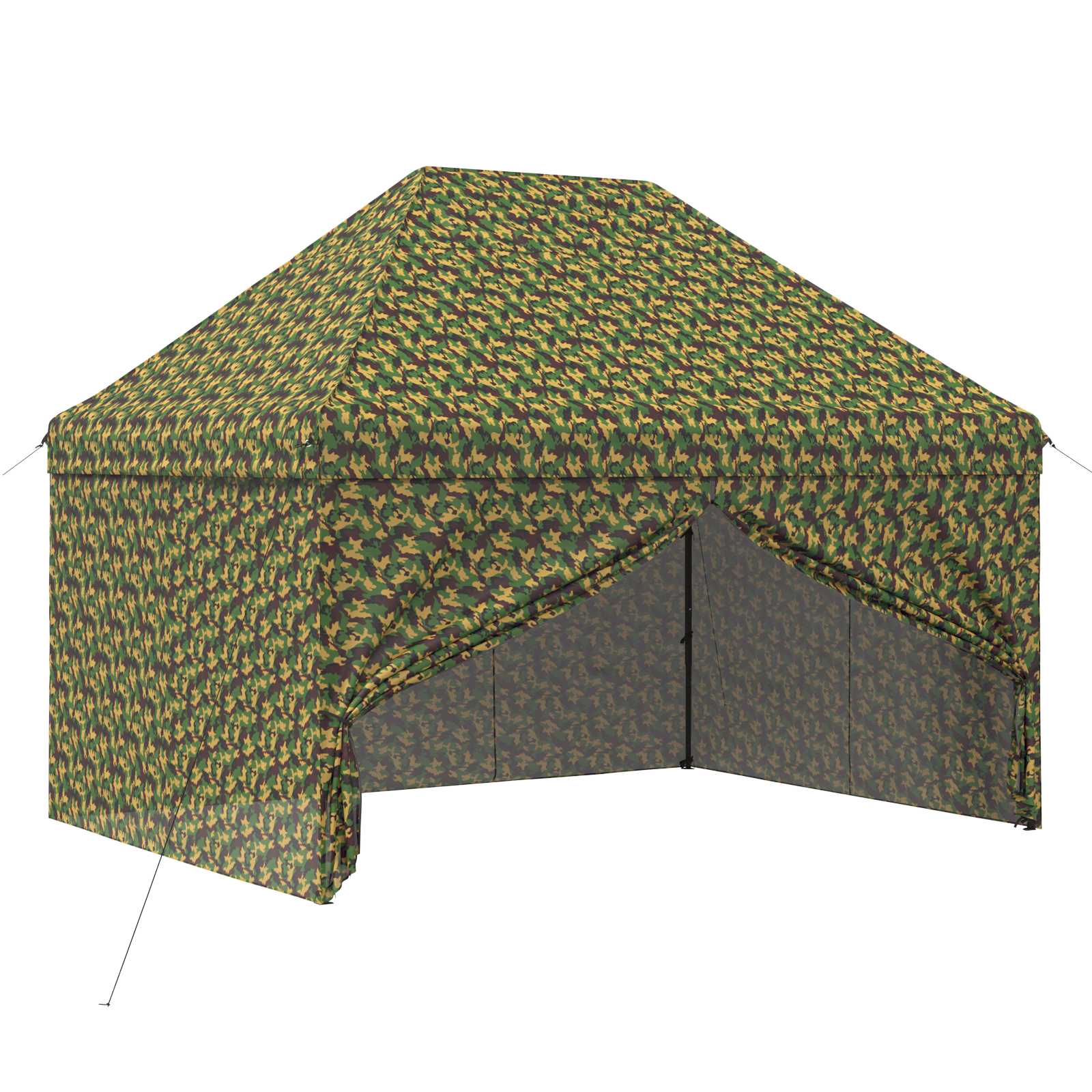 Tent met 4 Zijwanden 2,9 x 4,3 m Leger Camouflage