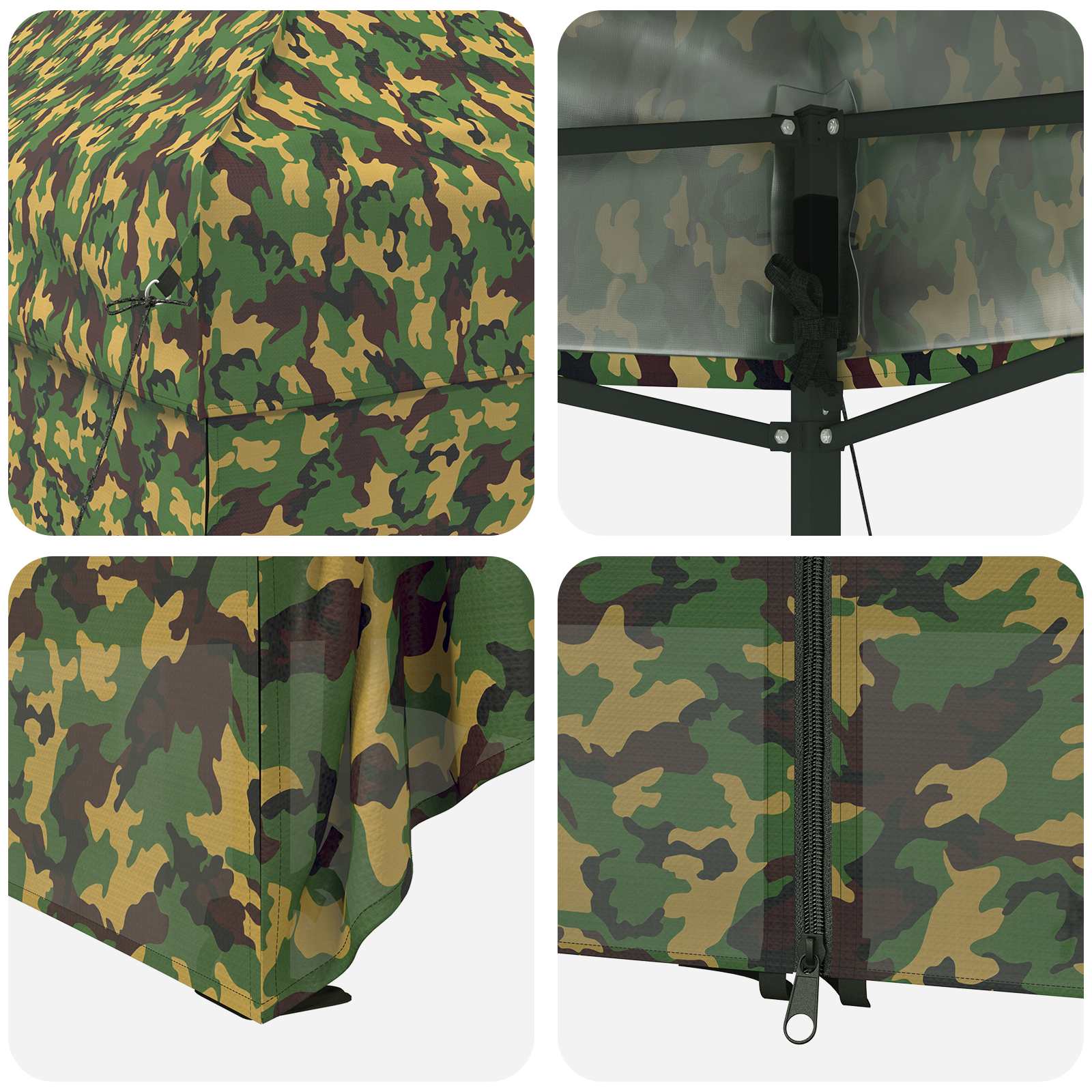 Tent met 4 Zijwanden 2,9 x 5,8 m Leger Camouflage