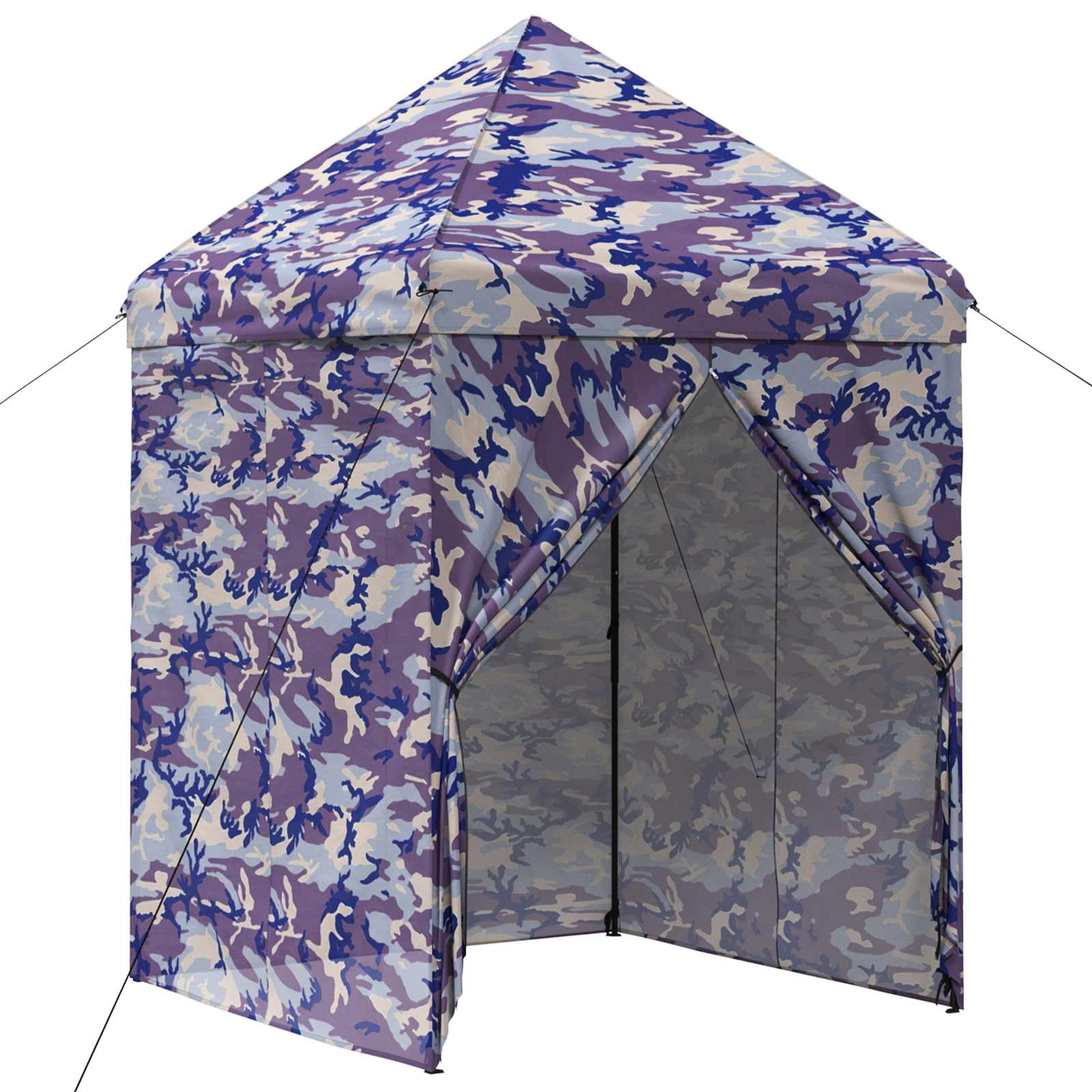 Pop-up Gazebo met 4 Zijwanden 2 x 2 m Blauw Camouflage