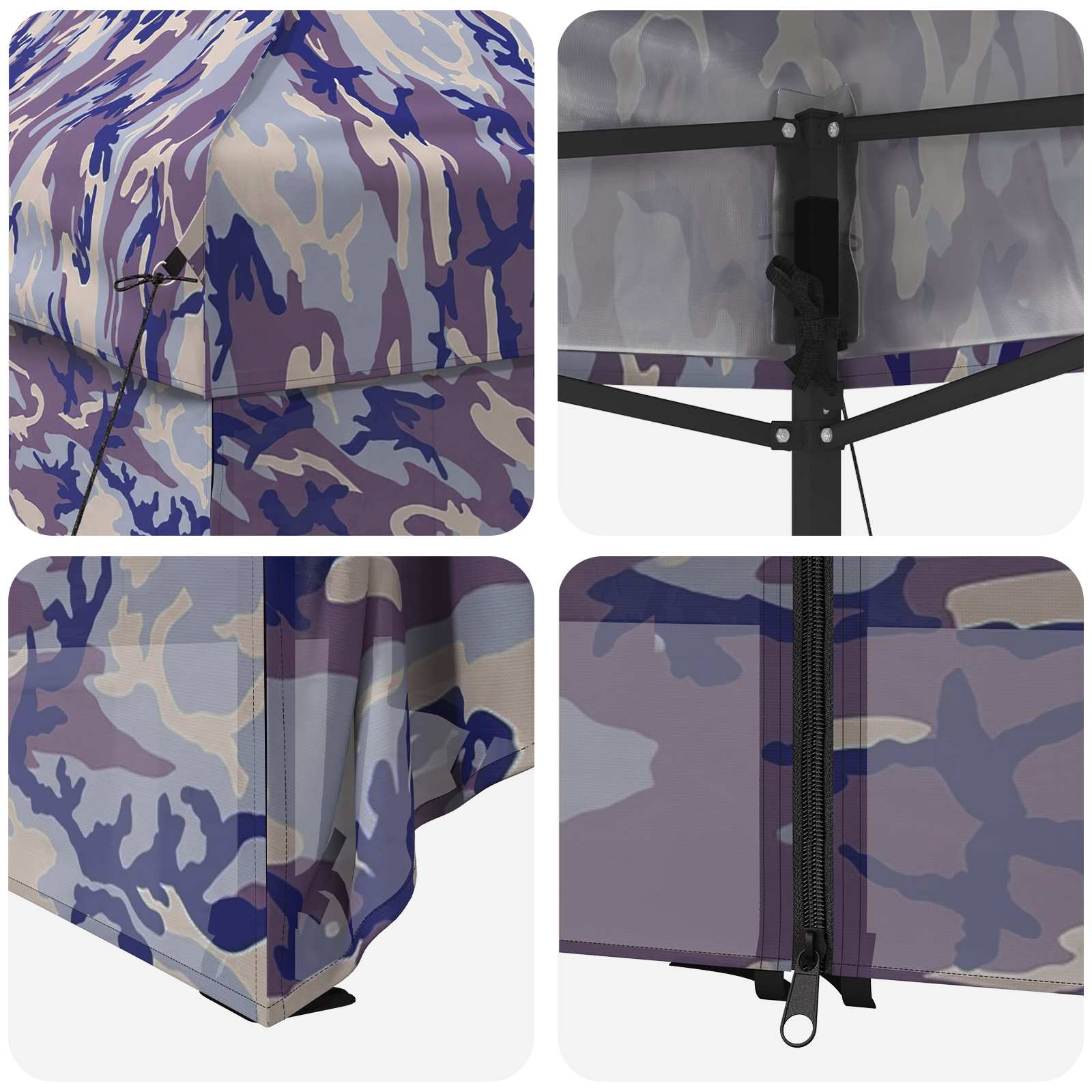 Pop-up Gazebo met 4 Zijwanden 2,9 x 2,9 m Blauw Camouflage