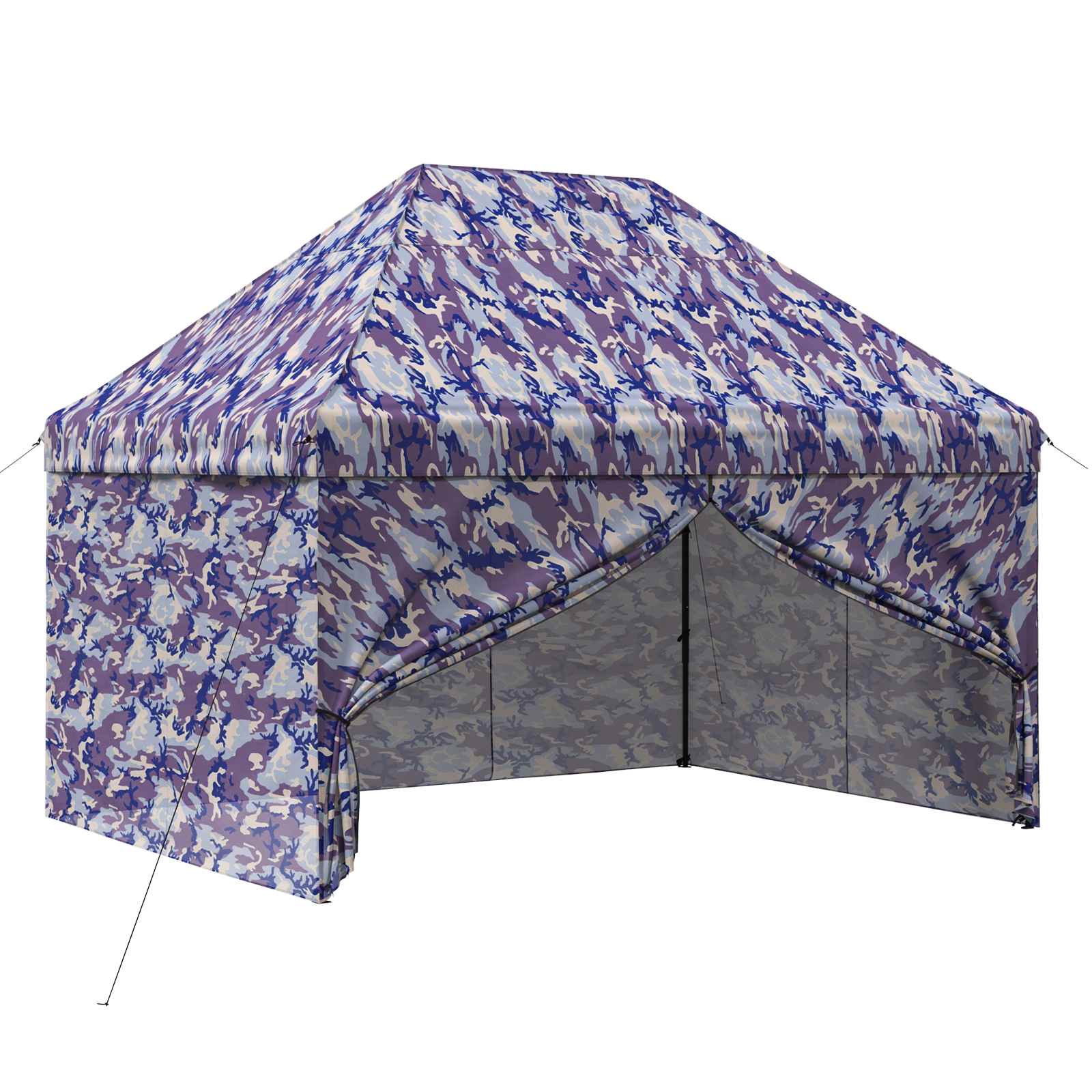 Pop-up Gazebo met 4 Zijwanden 2,95 x 4,1 m Blauw Camouflage