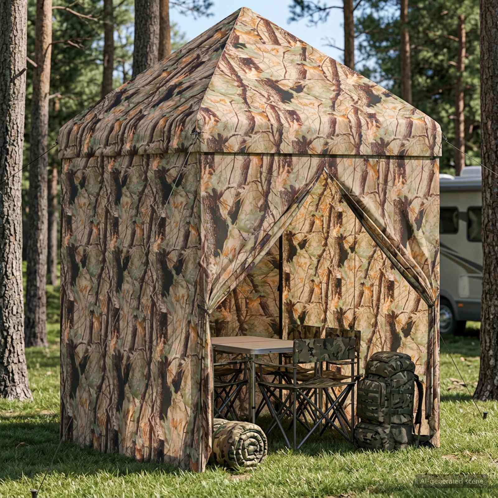 Pop-up Gazebo met 4 Zijwanden 3 x 3 m Bos Camouflage