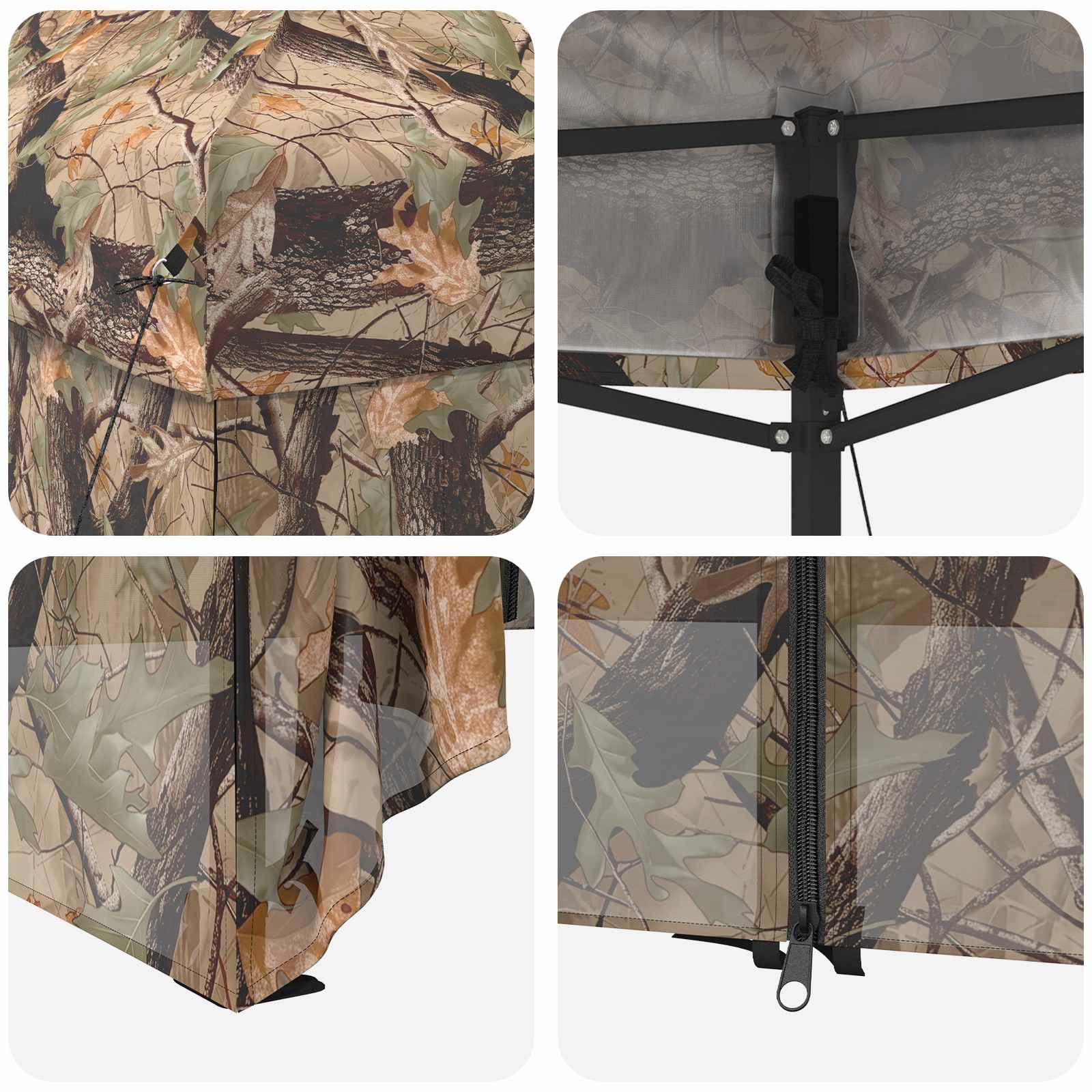 Pop-up Gazebo met 4 Zijwanden 3 x 6 m Bos Camouflage