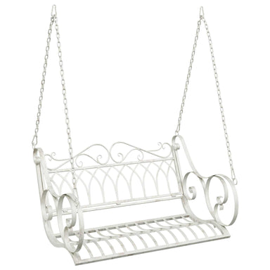 Schommelbank Staal 109 x 75 x 59 cm Antiek wit