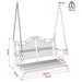 Schommelbank Staal 115 x 61 x 63 cm Antiek wit