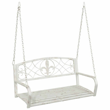 Schommelbank Staal 110,5 x 59 x 55 cm Antiek wit