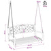 Schommelbank Staal 110,5 x 59 x 55 cm Antiek wit