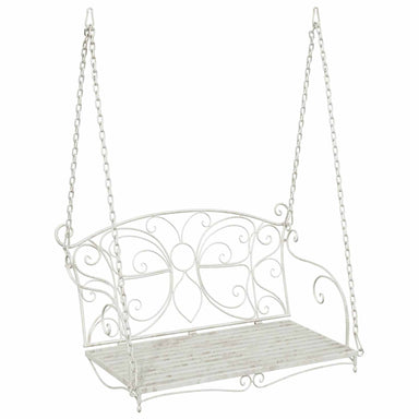 Schommelbank Staal 105,5 x 61 x 56 cm Antiek wit