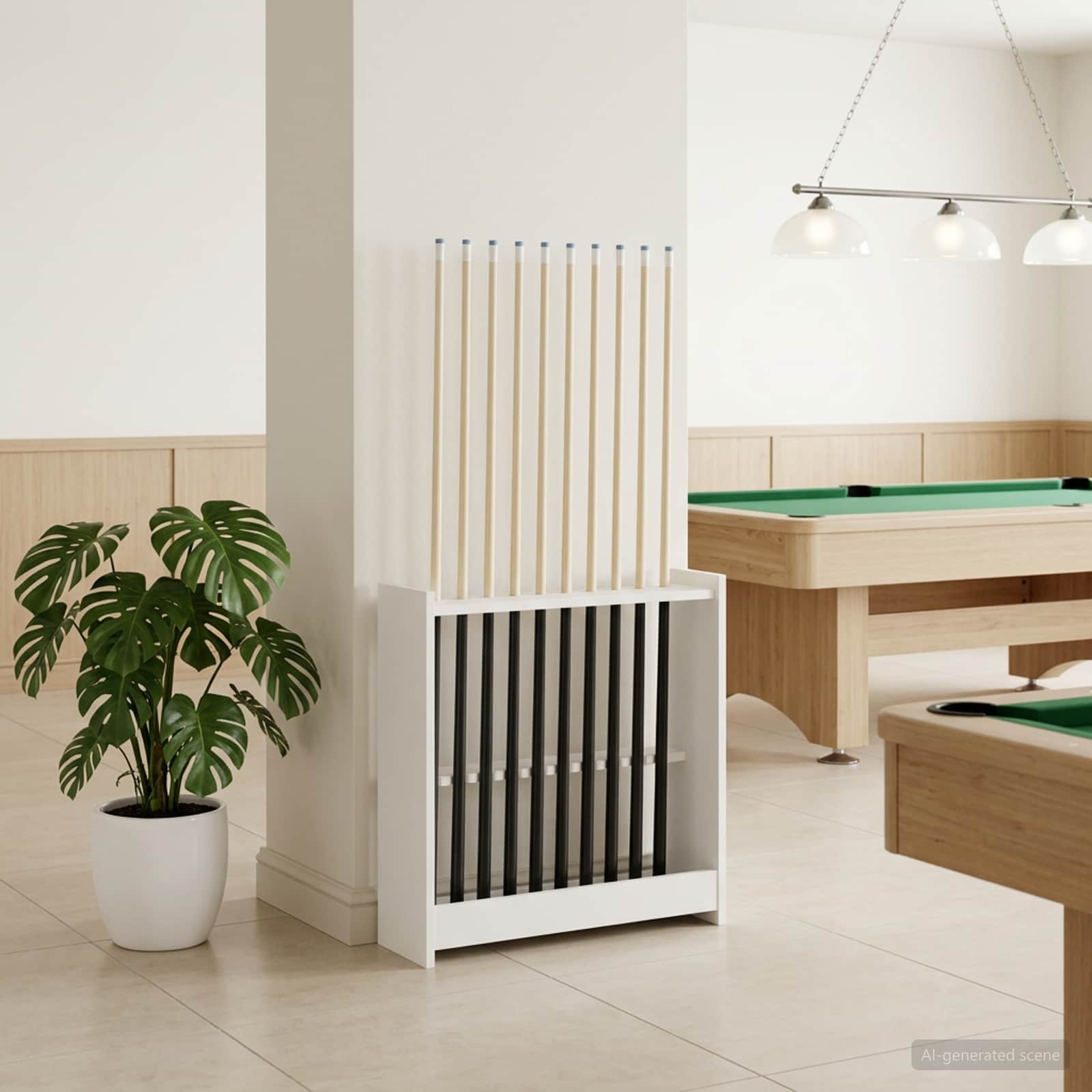 Biljartkeu standaard Bewerkt hout 60 x 20 x 57 cm Wit