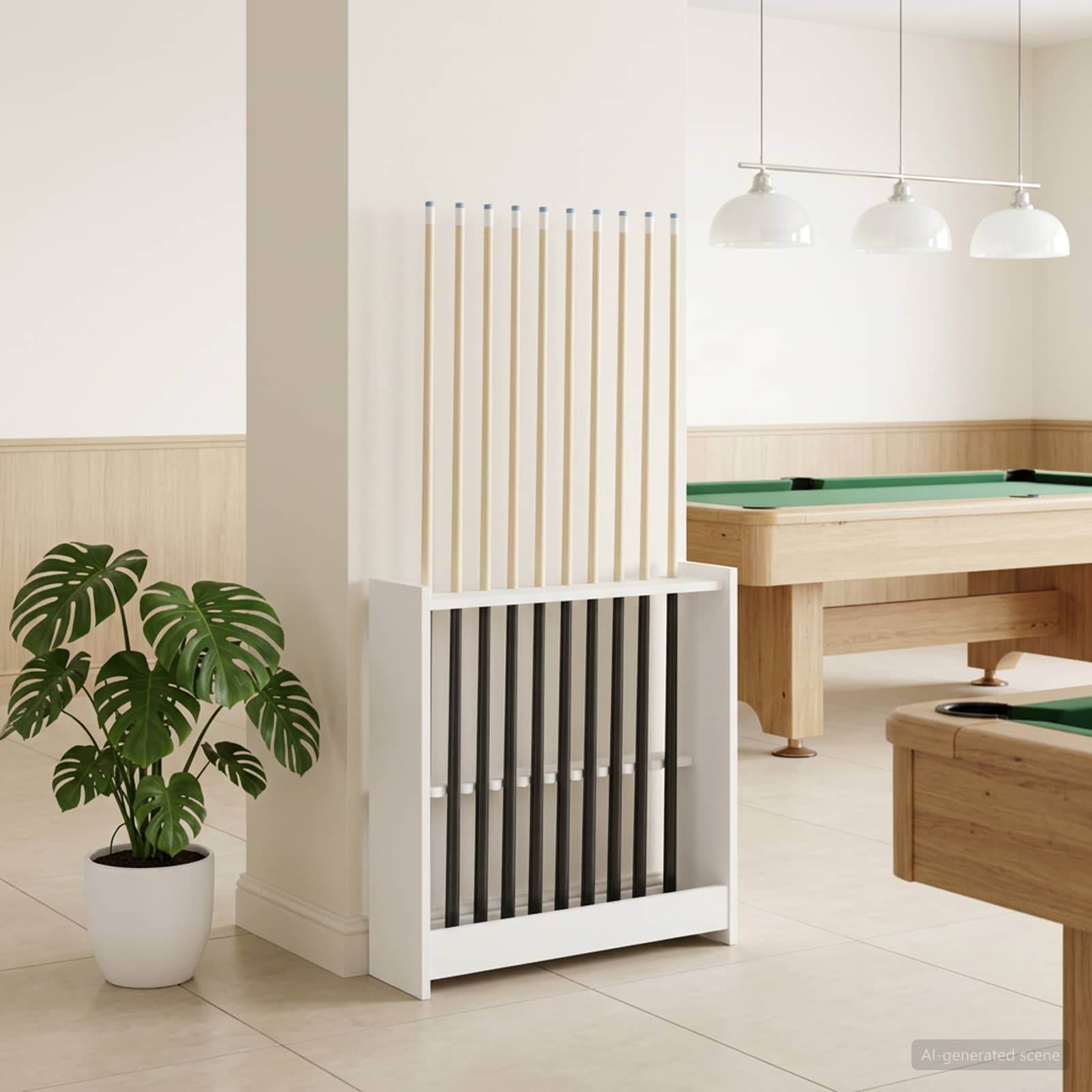 Biljartkeu standaard Bewerkt hout 60 x 20 x 57 cm Glanzend Wit