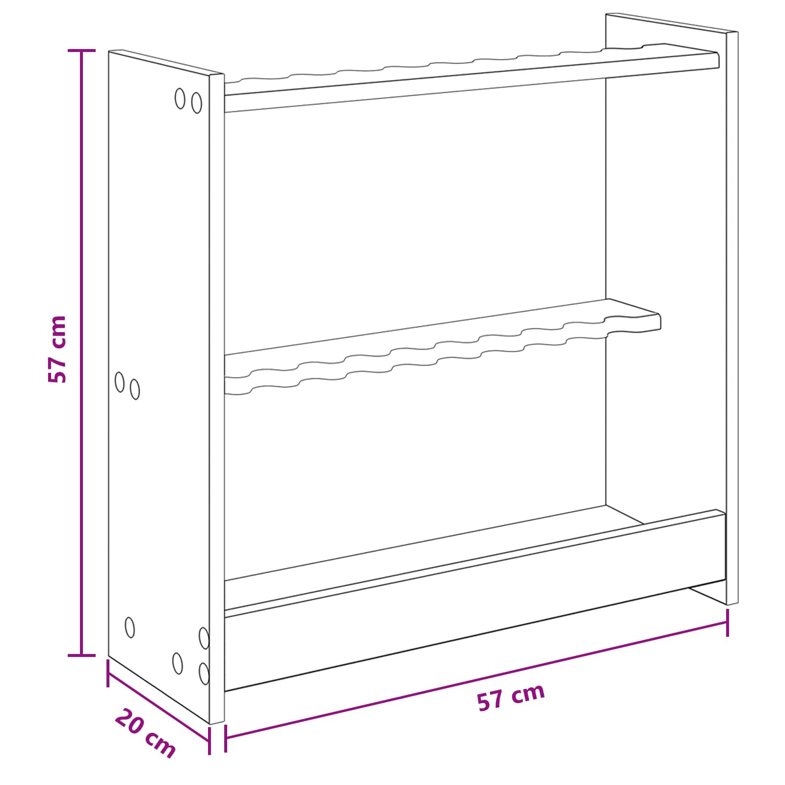 Biljartkeu standaard Bewerkt hout 60 x 20 x 57 cm Gerookt eiken