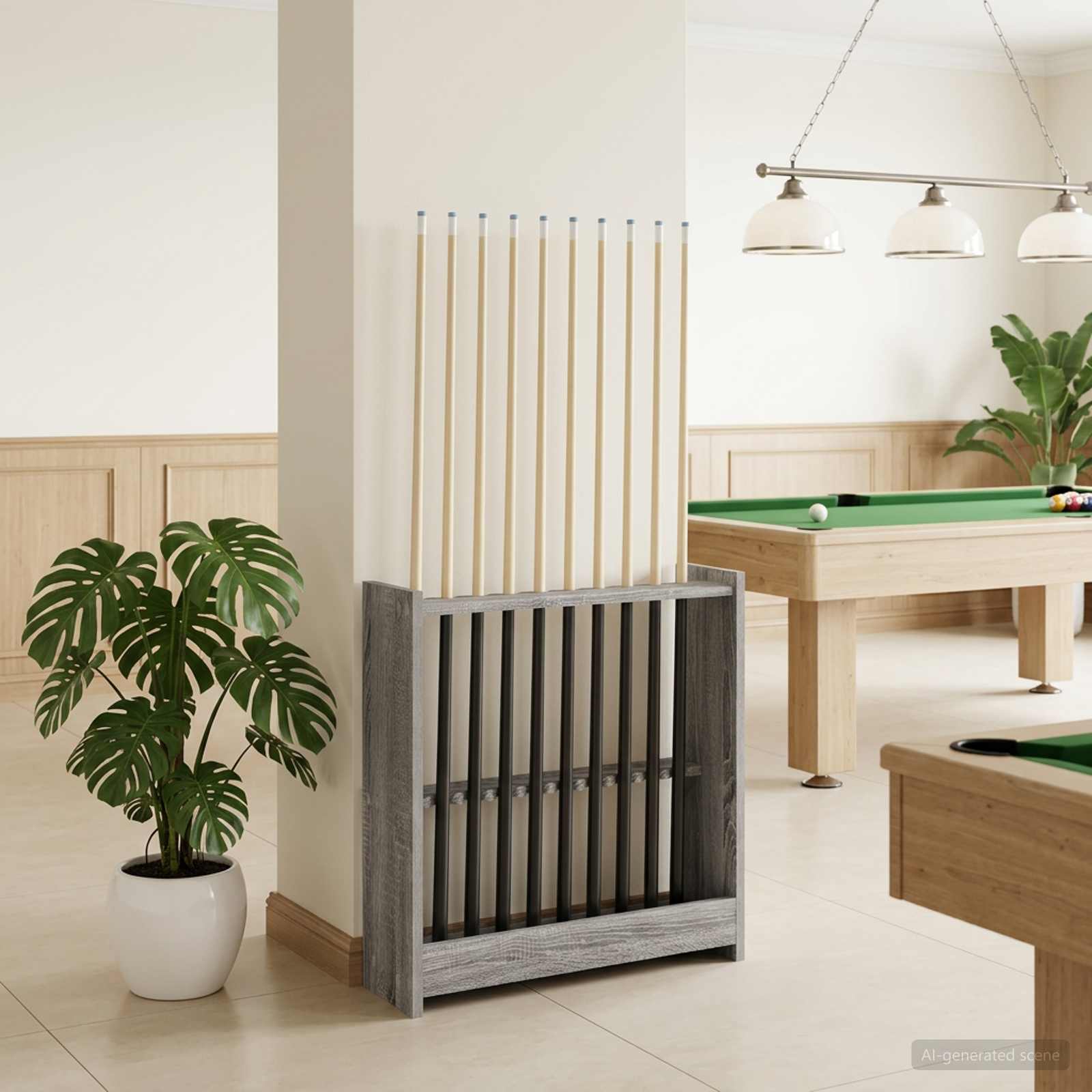 Biljartkeu standaard Bewerkt hout 60 x 20 x 57 cm Grijs Sonoma